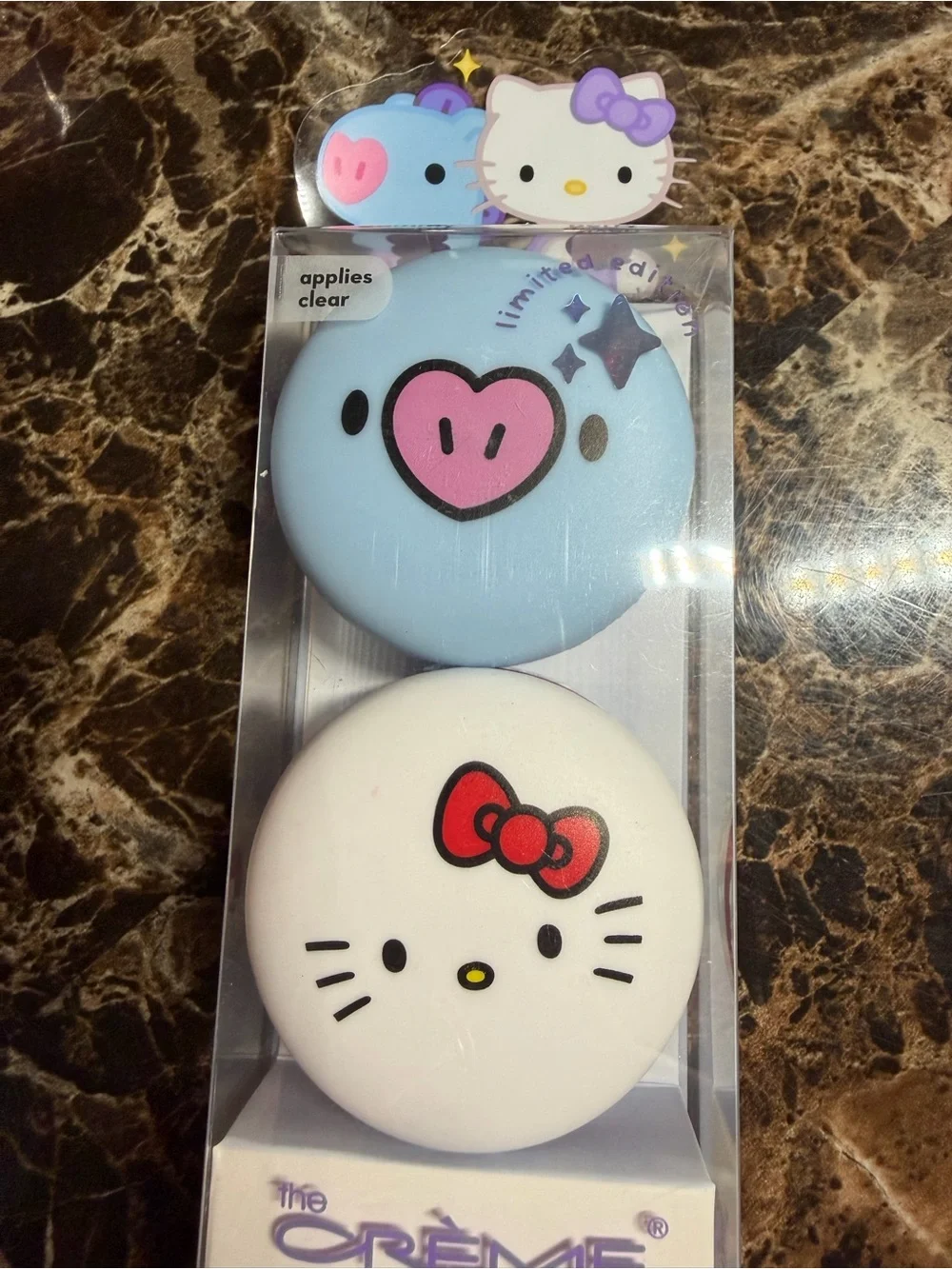 BT21 x Hello Kitty Blue & White Macaron Lip Balm Duo Limited Edition